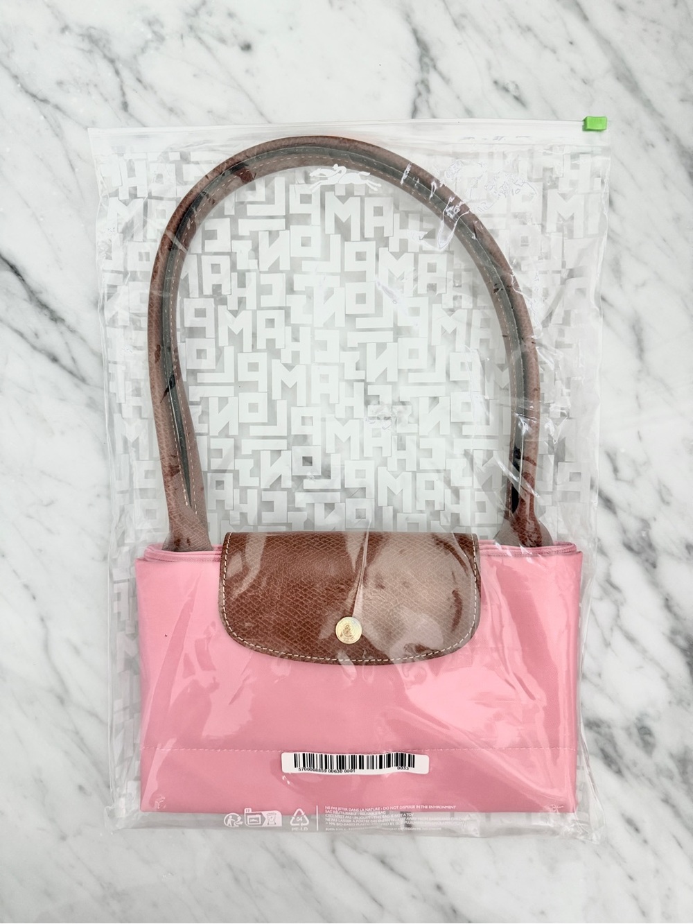 NWT Rare Longchamp Large Le Pilage Pink Shoulder Tote Limited Edition - Picture 2 of 11